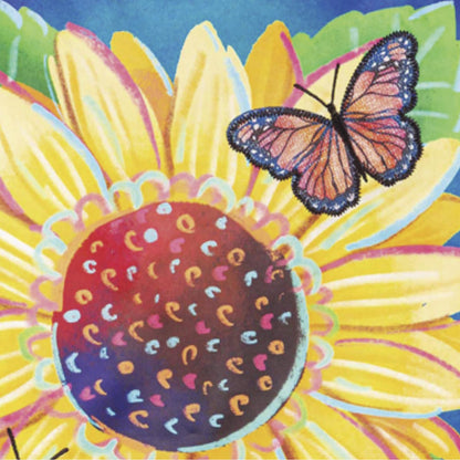 Hello Sunshine and Butterflies Applique Garden Flag