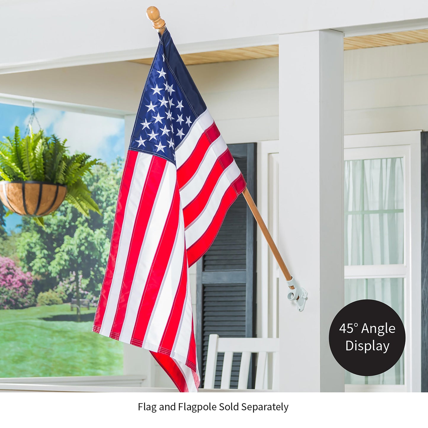 2-Position Cast Iron House Flag Bracket, White