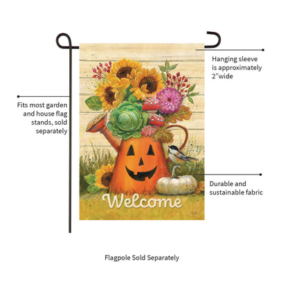 Halloween Watering Can Suede Garden Flag