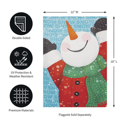 Happy Snowman Suede Garden Flag