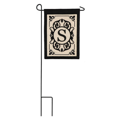 Cambridge Monogram Garden Applique Flag, Letter S