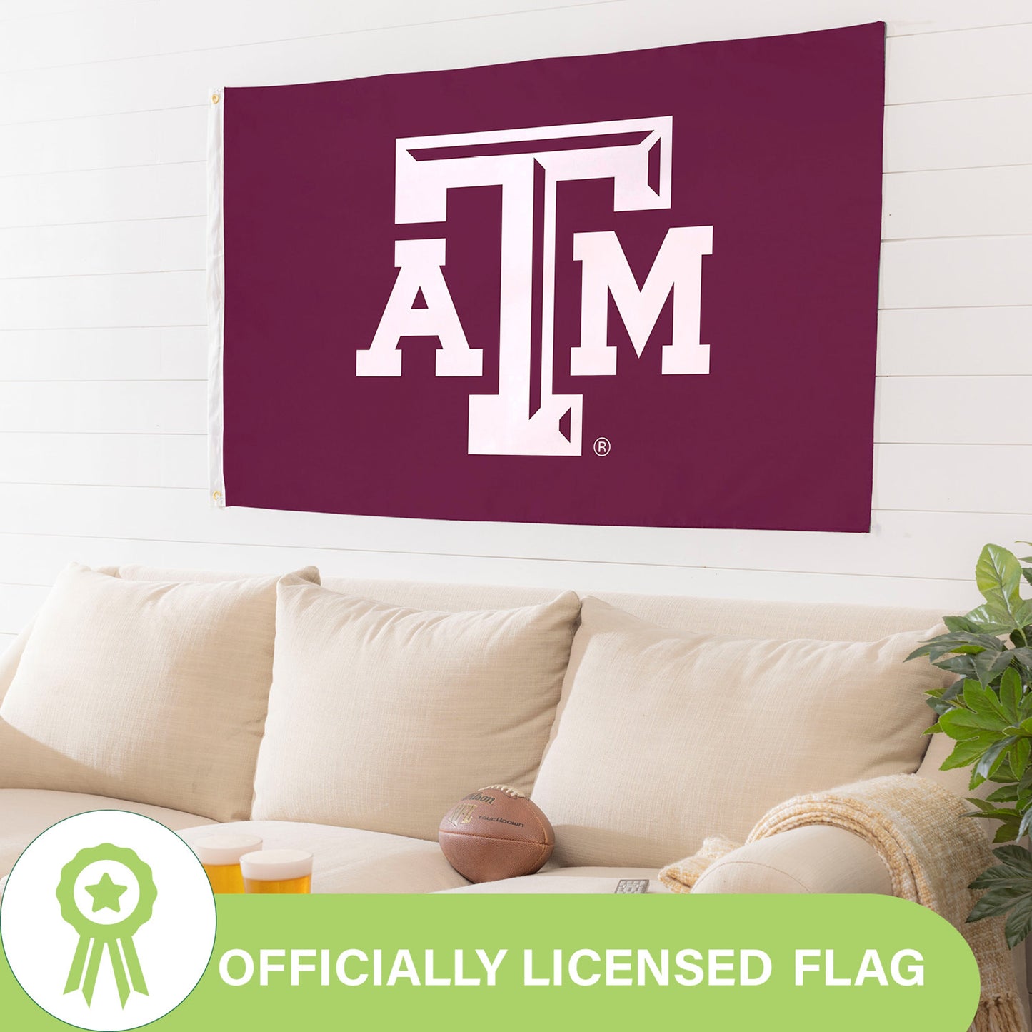Texas A&M Single Sided Estate Flag with 2 Grommets, 3'x5'
