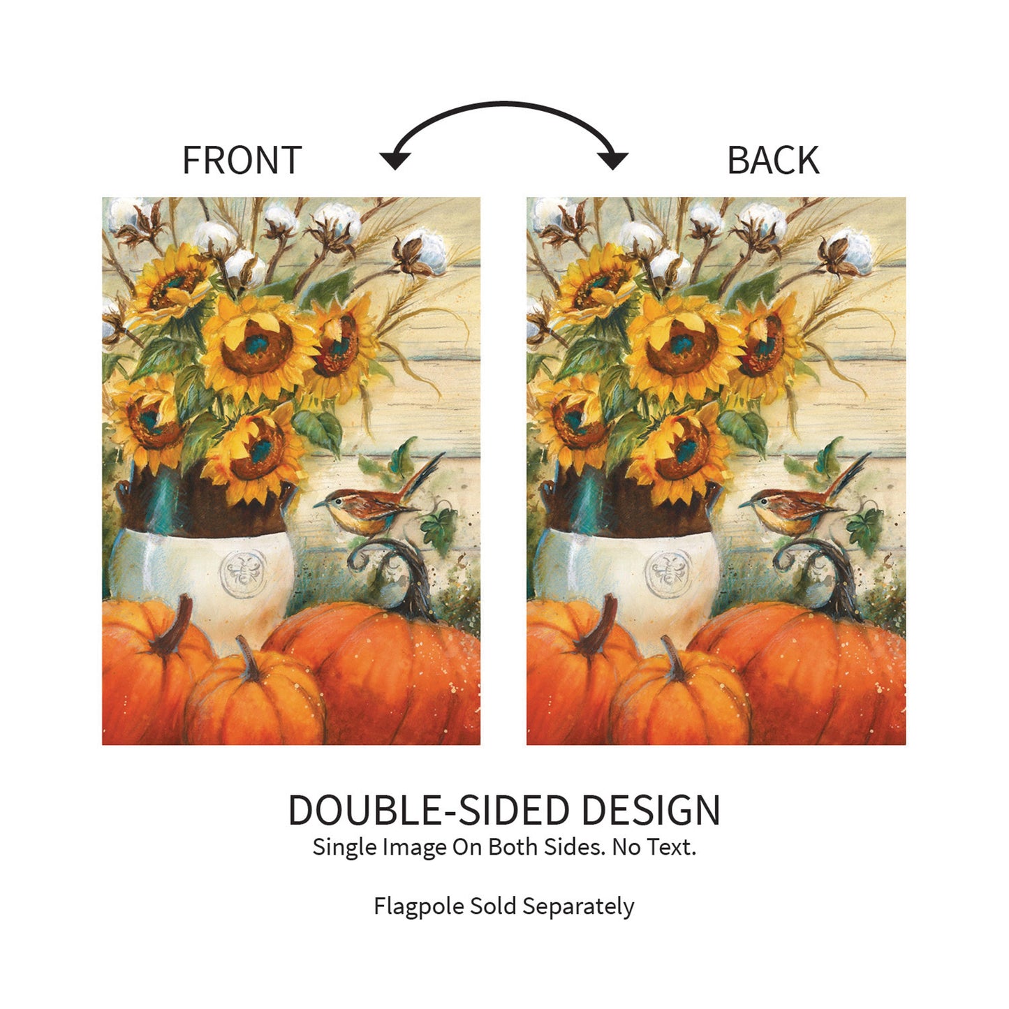 Cotton & Sunflowers Suede Garden Flag