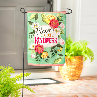 Bloom with Kindness Applique Garden Flag
