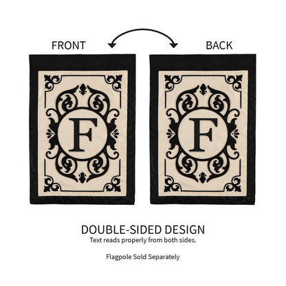 Cambridge Monogram Garden Applique Flag, Letter F