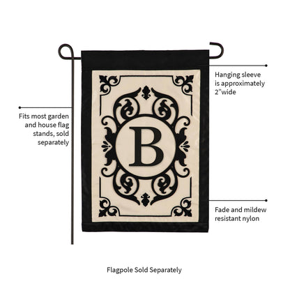 Cambridge Monogram Garden Applique Flag, Letter B