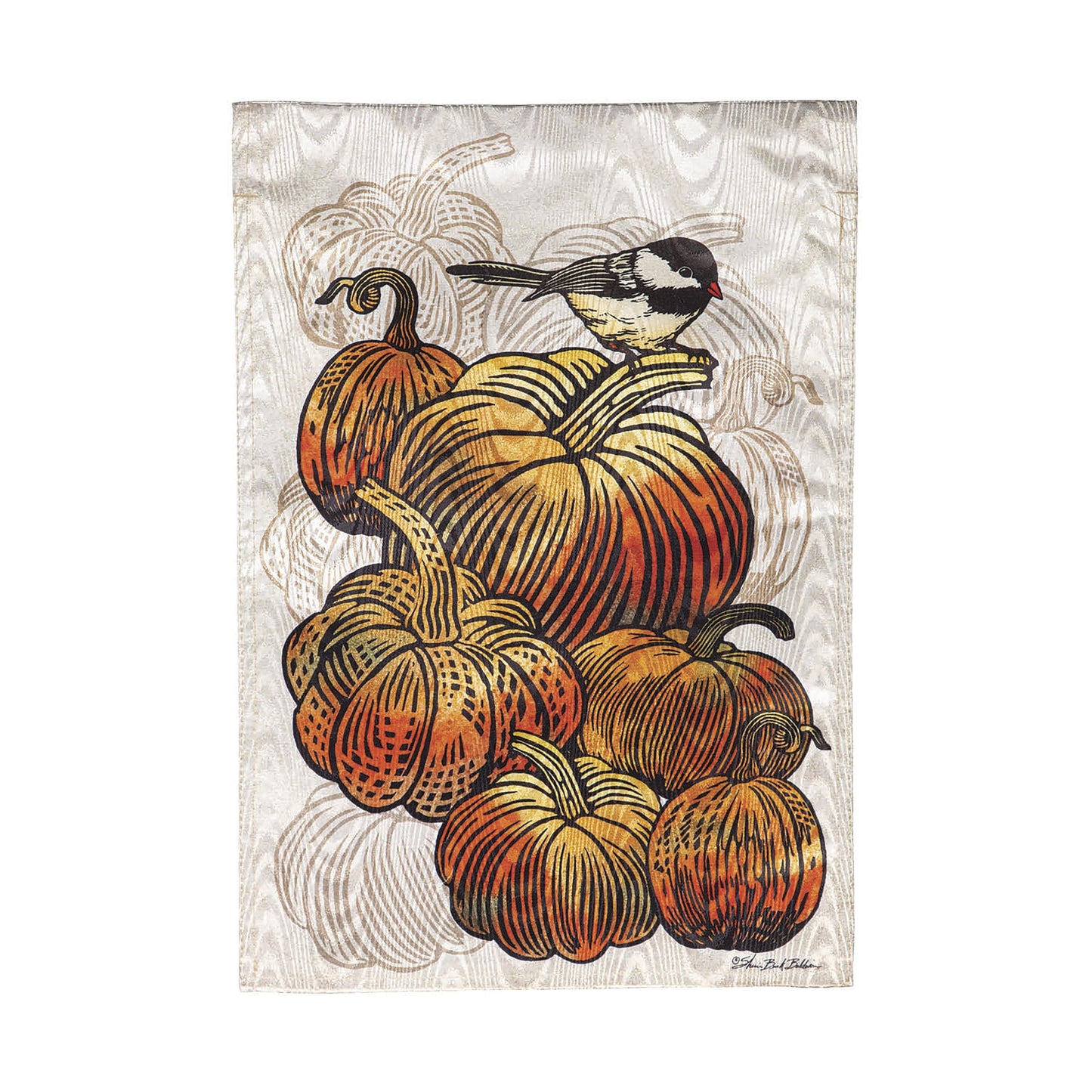 Beautiful Pumpkins Moire Garden Flag