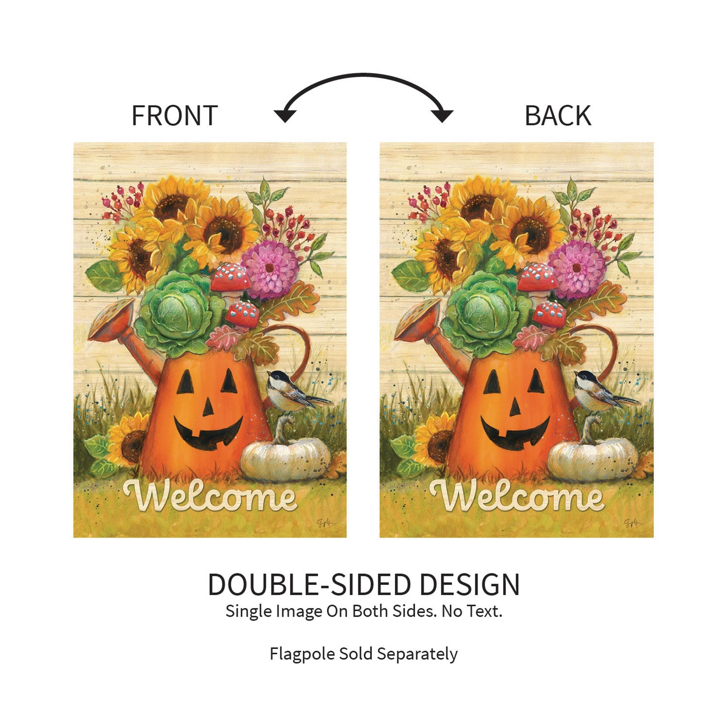 Halloween Watering Can Suede Garden Flag