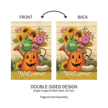 Halloween Watering Can Suede Garden Flag