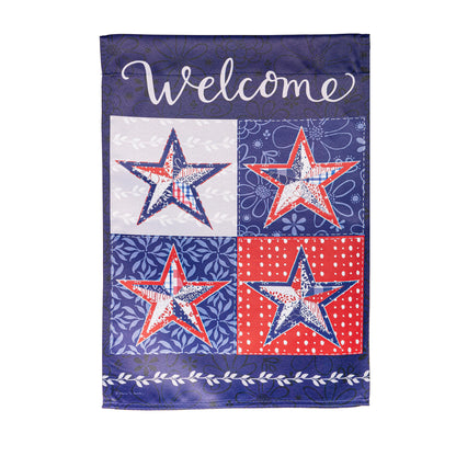 Red, White, and Blue Stars Suede Garden Flag