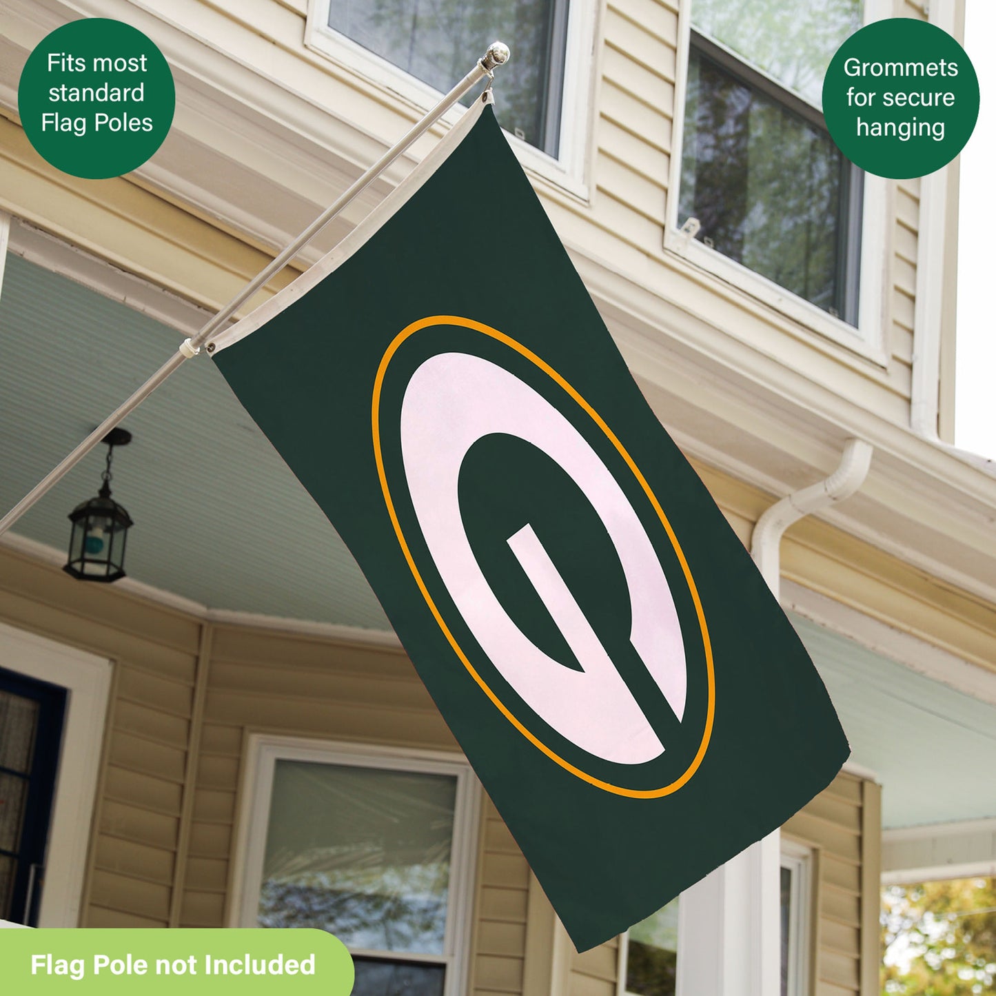 Green Bay Packers Single Sided Estate Flag with 2 Grommets, 3'x5'