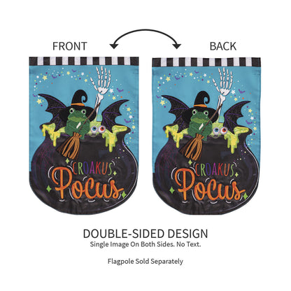 Croakus Pocus Applique Garden Flag