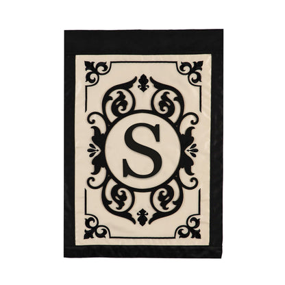 Cambridge Monogram Garden Applique Flag, Letter S