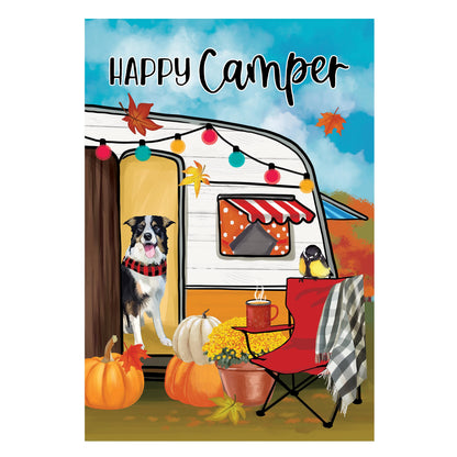 Fall For Camping Suede House Flag