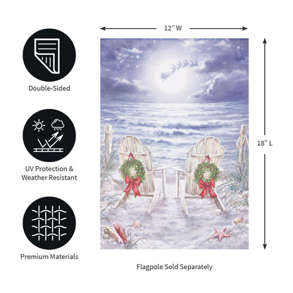 Christmas on the Beach Suede Garden Flag