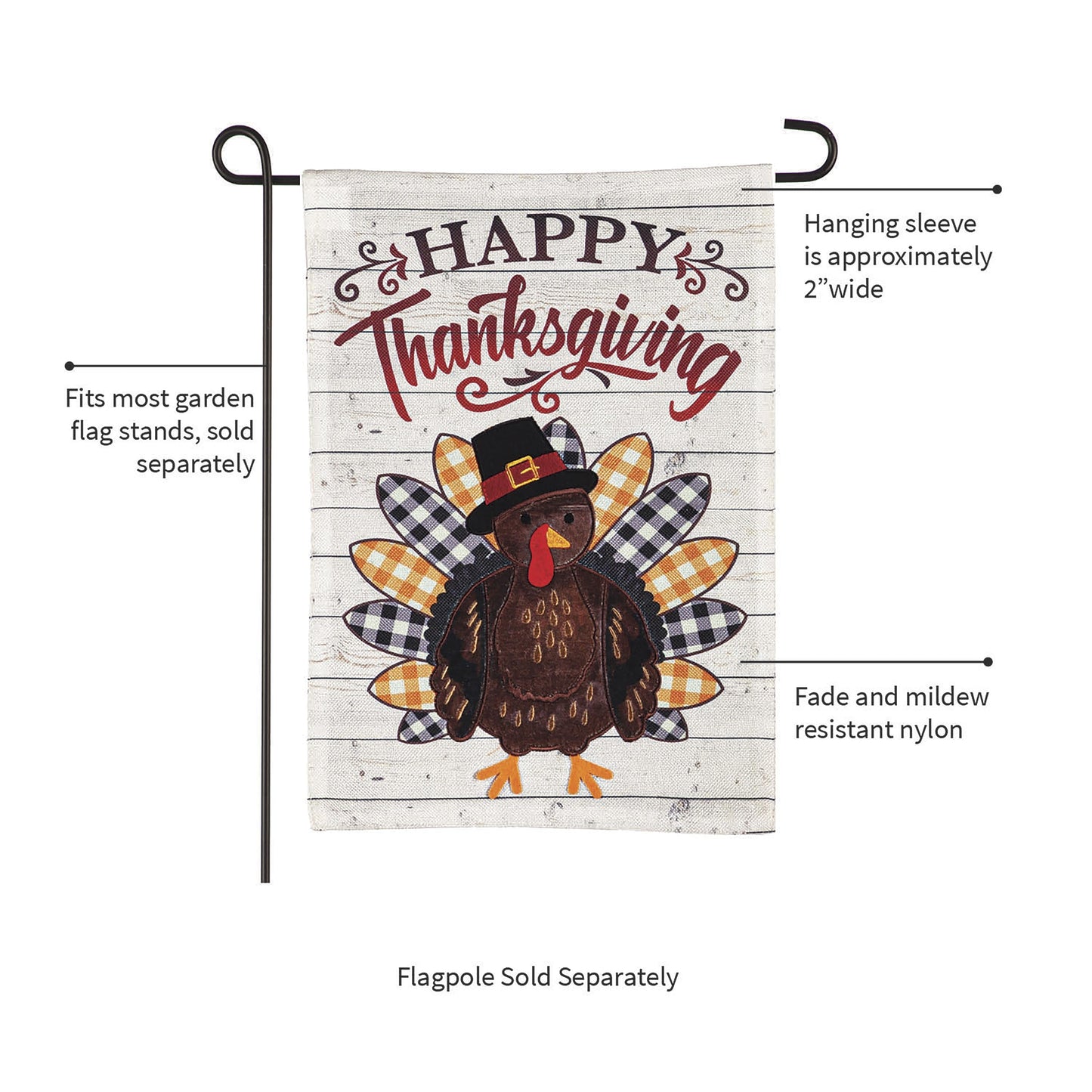 Pilgrim Turkey Garden Burlap Flag
