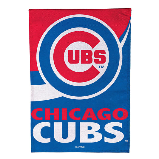 Chicago Cubs Burlap House Flag