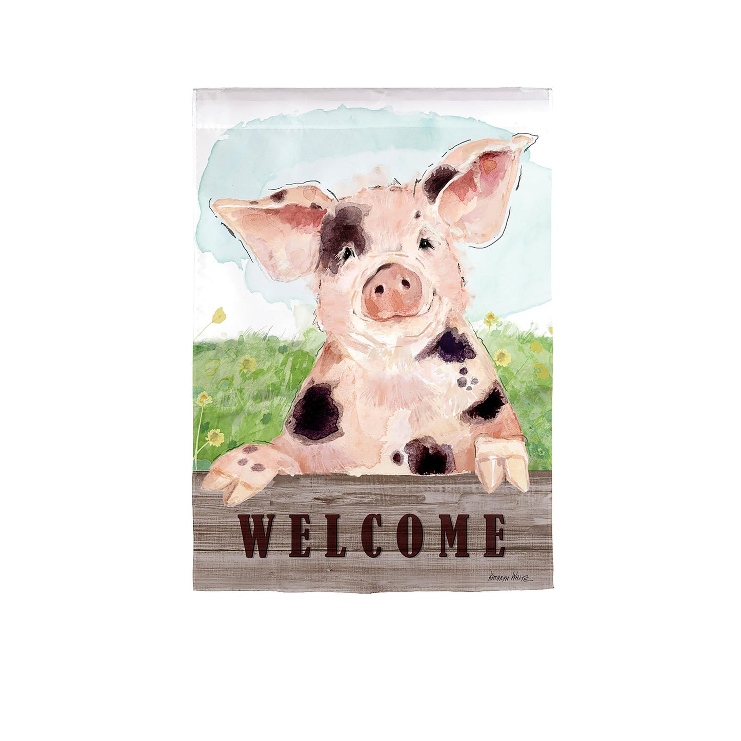 Spotted Pig Garden Suede Flag