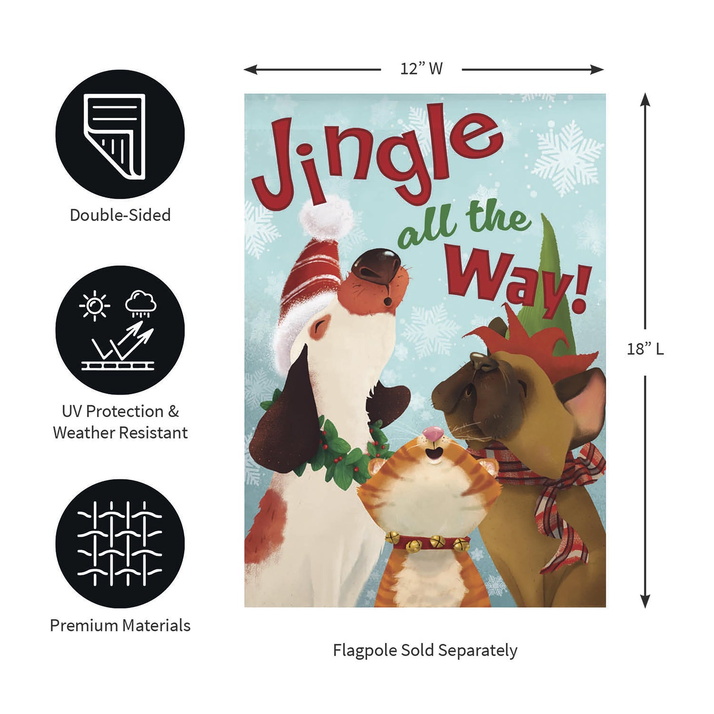 Jingle All the Way Suede Garden Flag