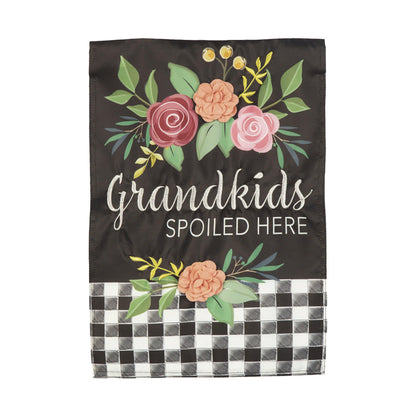Grandkids Spoiled Here Applique Garden Flag