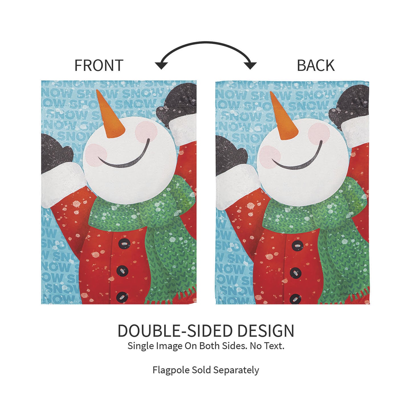 Happy Snowman Suede Garden Flag