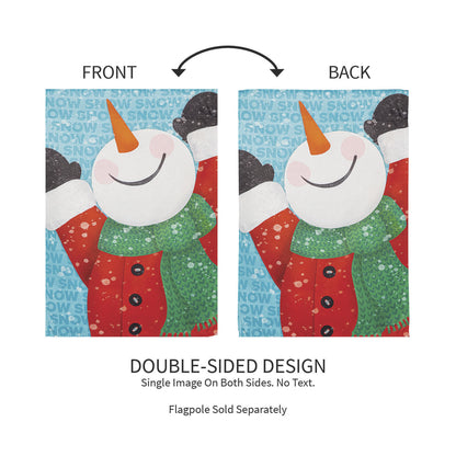 Happy Snowman Suede Garden Flag