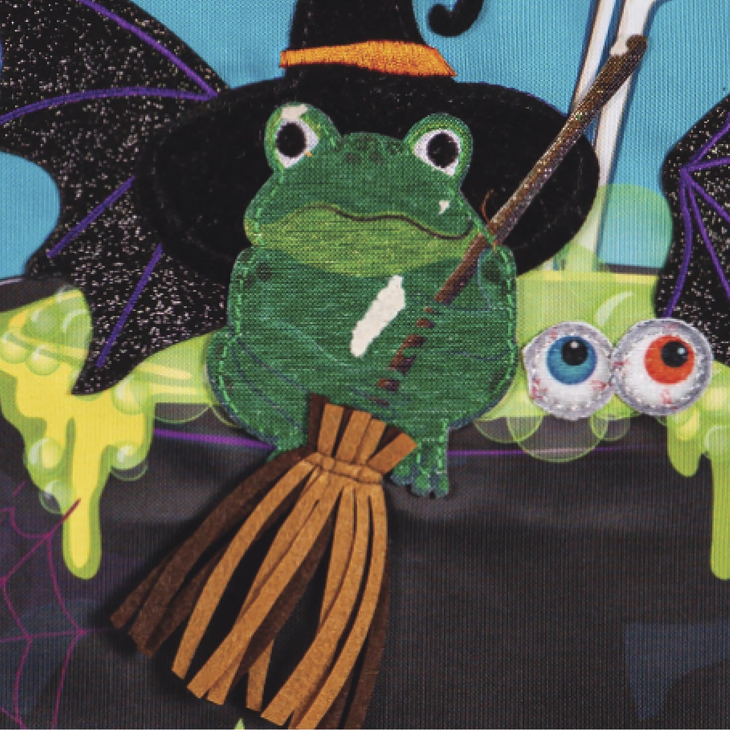 Croakus Pocus Applique Garden Flag