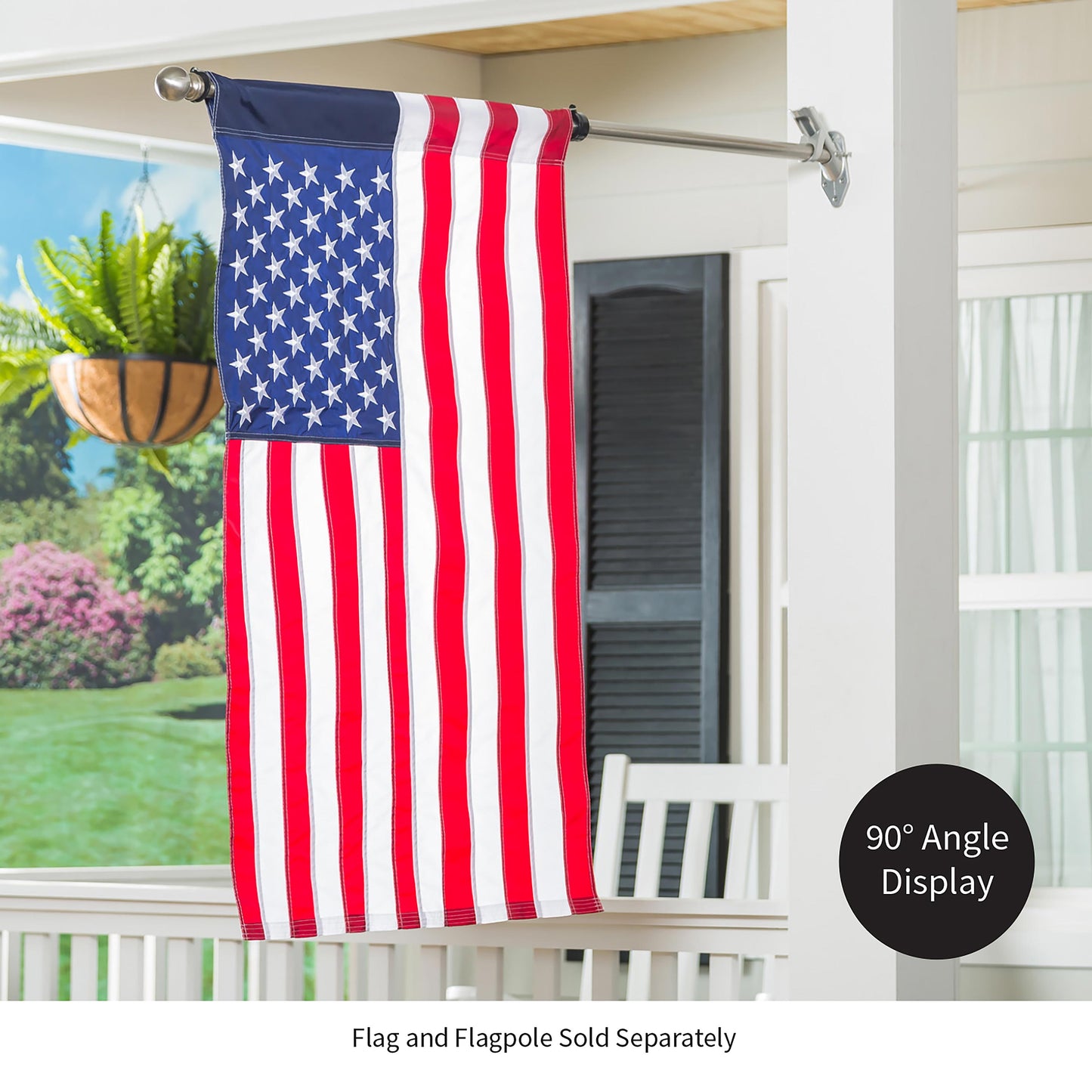 2-Position Aluminum House Flag Bracket, Aluminum Finish