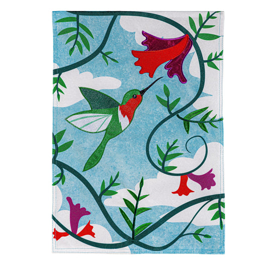 Hummingbird Linen Garden Flag