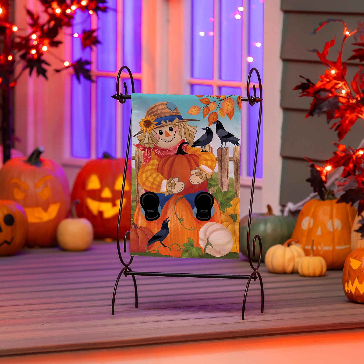 Friends & Scarecrow Suede Garden Flag