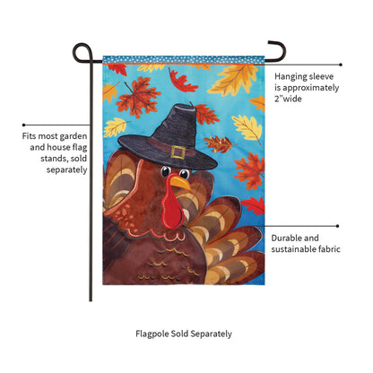 Turkey Time Applique Garden Flag