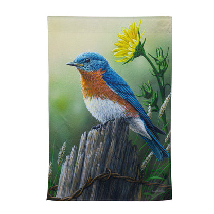 Eastern Bluebird Suede House Flag