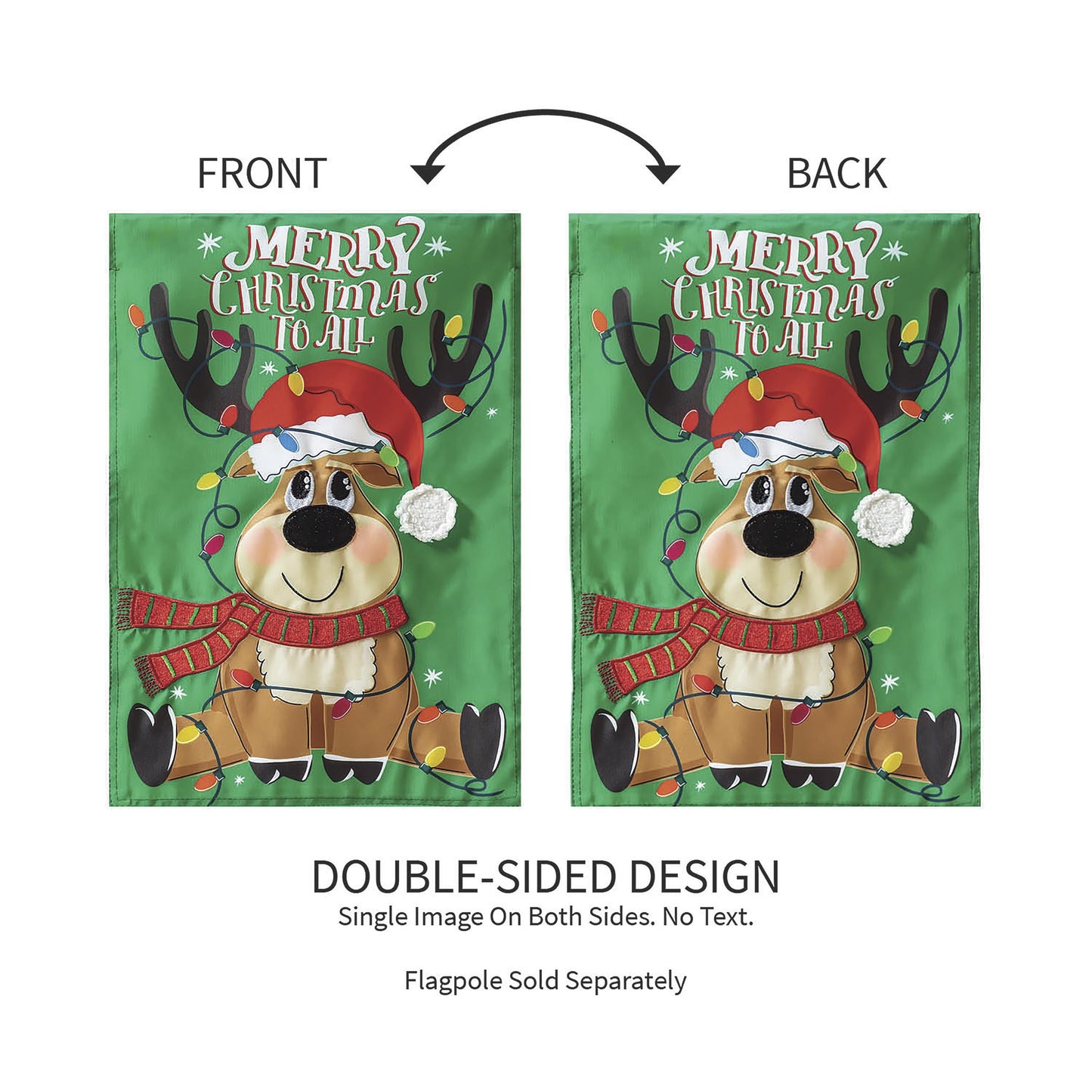 Merry Christmas to All Applique Garden Flag