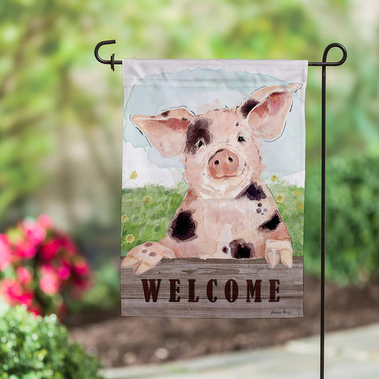 Spotted Pig Garden Suede Flag