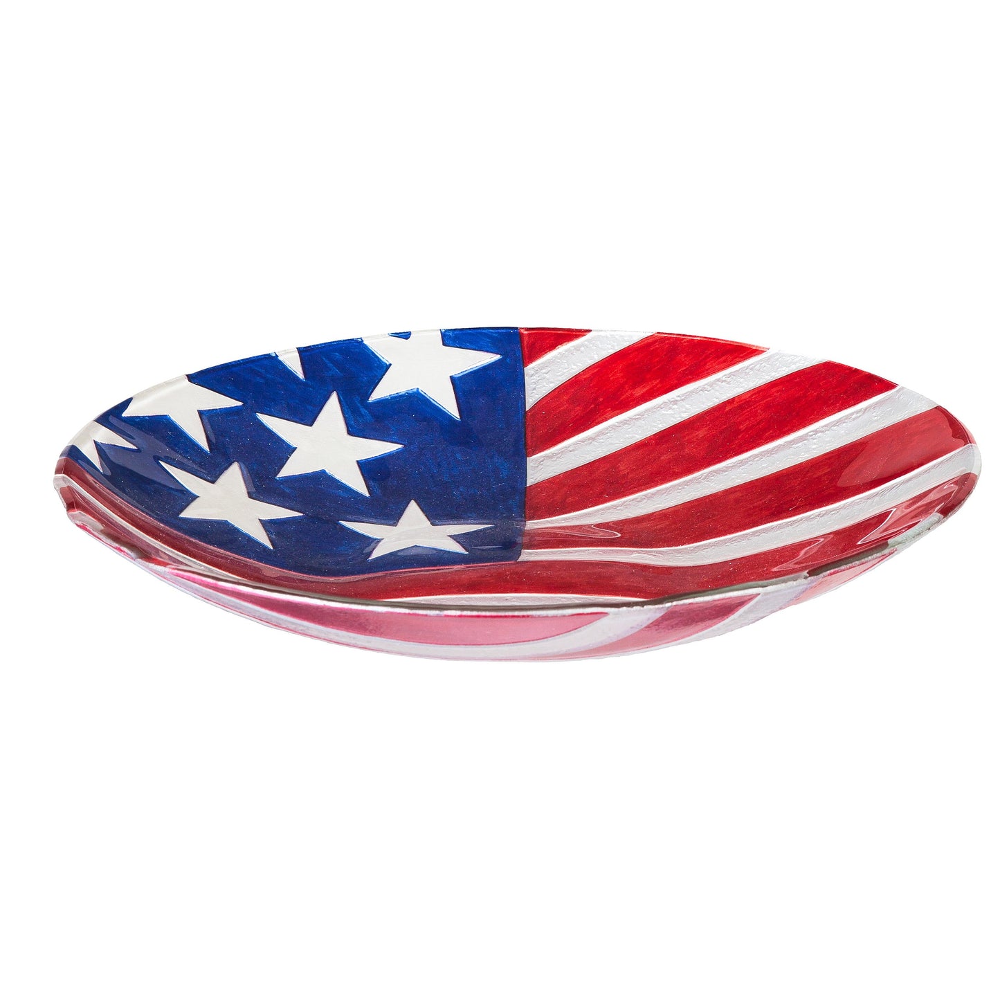 American Classic Birdbath, American Flag, 18"