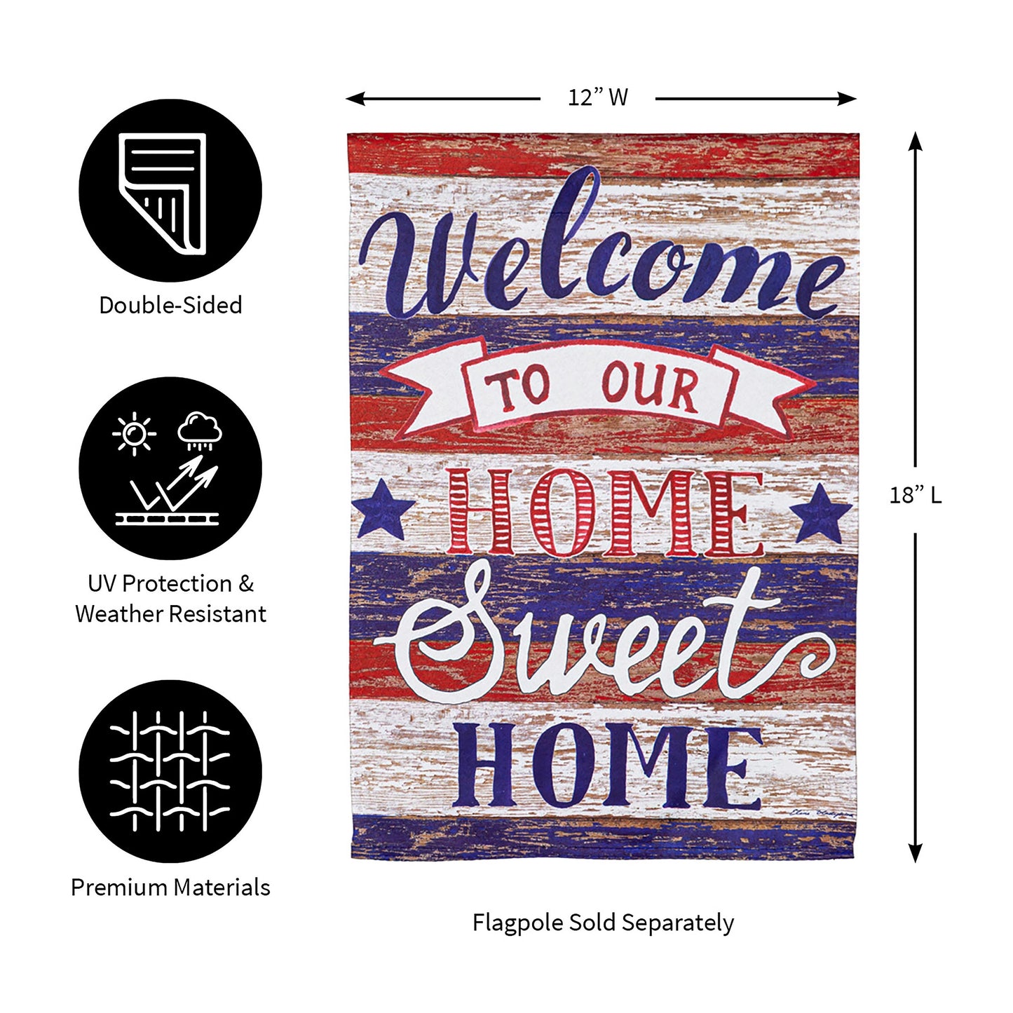 Farmhouse Home Sweet Home Garden Suede Flag
