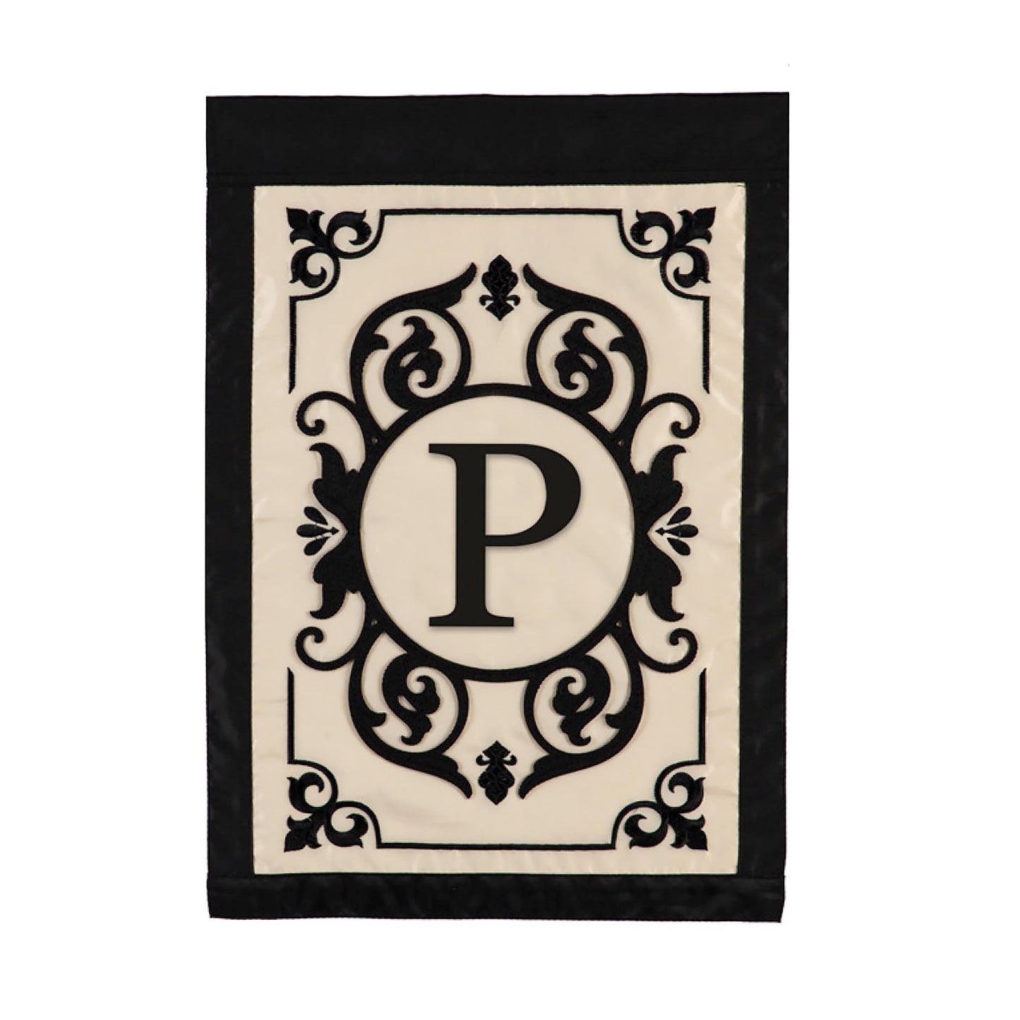 Cambridge Monogram Garden Applique Flag, Letter P