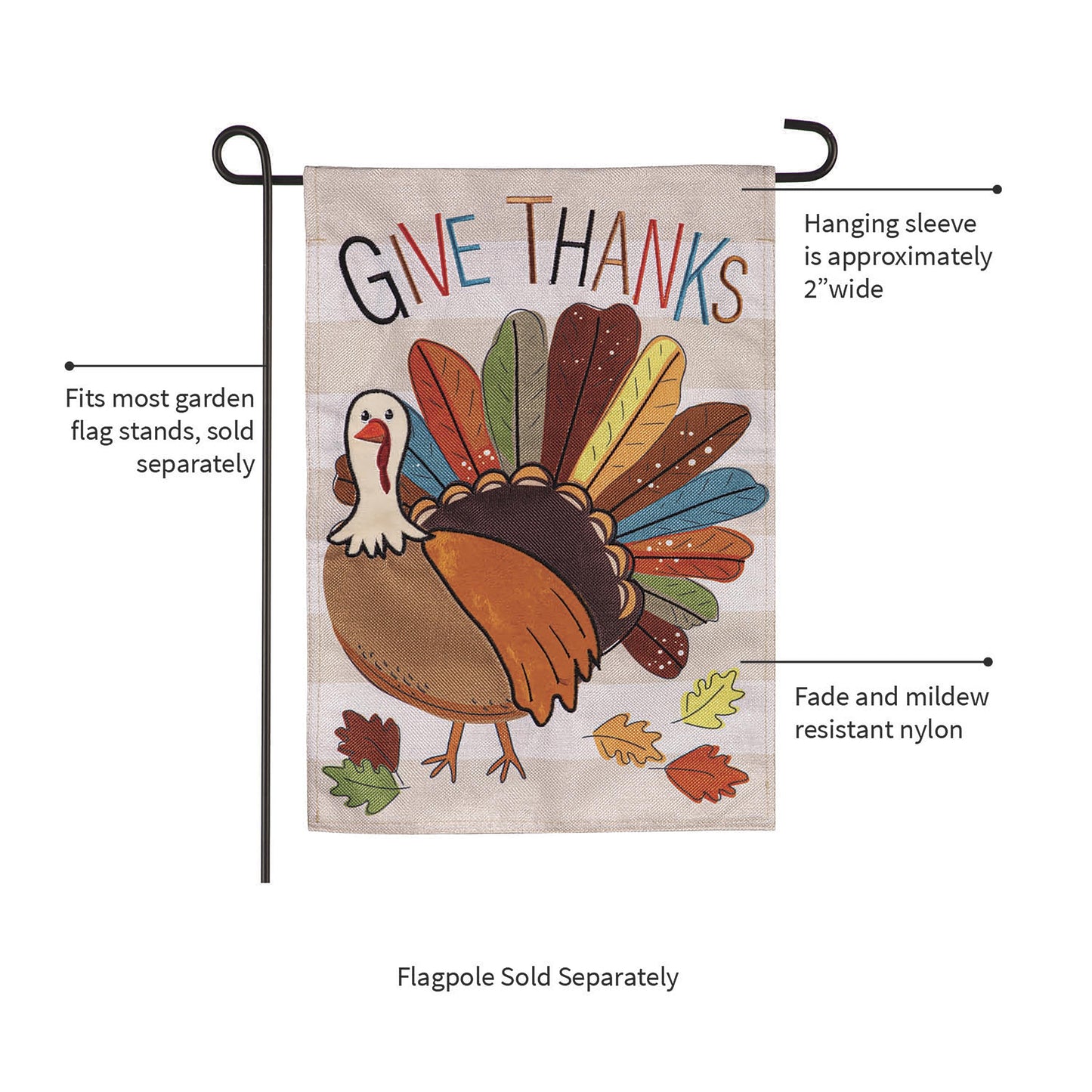 Tom Turkey Thanksgiving Burlap Garden Flag