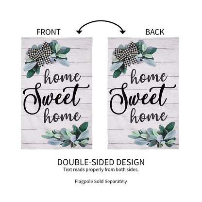 Home Sweet Home Eucalyptus House Burlap Flag