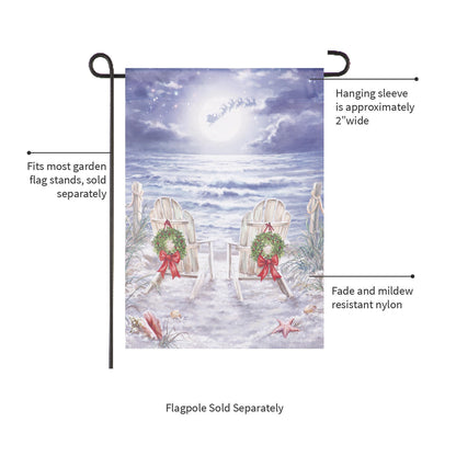 Christmas on the Beach Suede Garden Flag