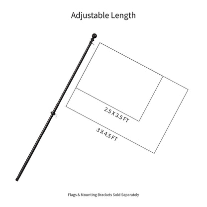 Extendable Metal House Flag Pole, Black