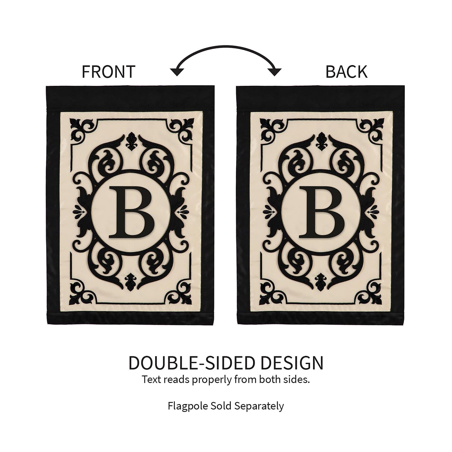 Cambridge Monogram Garden Applique Flag, Letter B