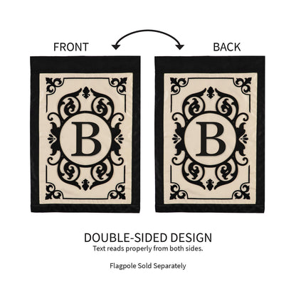 Cambridge Monogram Garden Applique Flag, Letter B