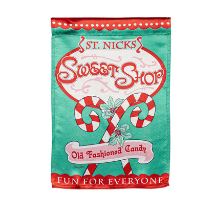 Sweet Shop Christmas Lustre Garden Flag