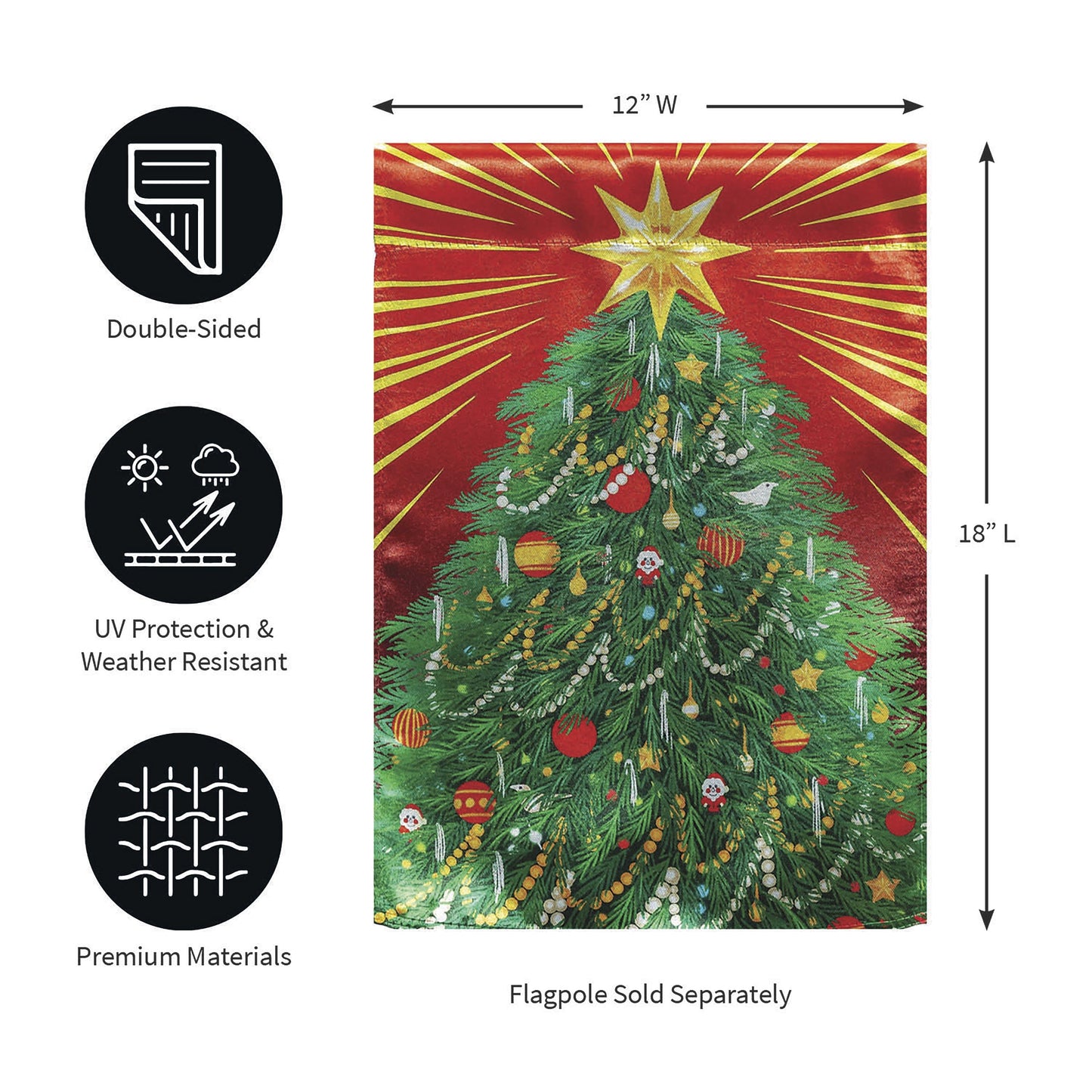 Classic Christmas Tree Lustre Garden Flag