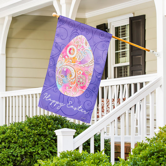Rainbow Egg Suede House Flag