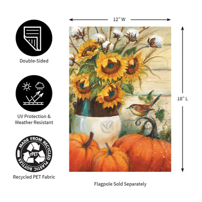 Cotton & Sunflowers Suede Garden Flag