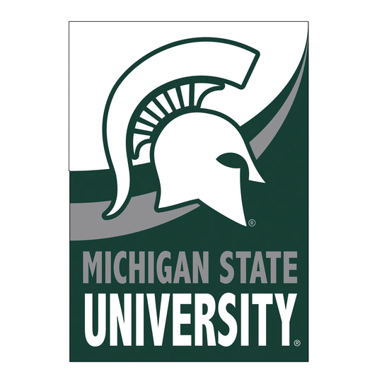 Michigan State University Burlap Flag GDN Size