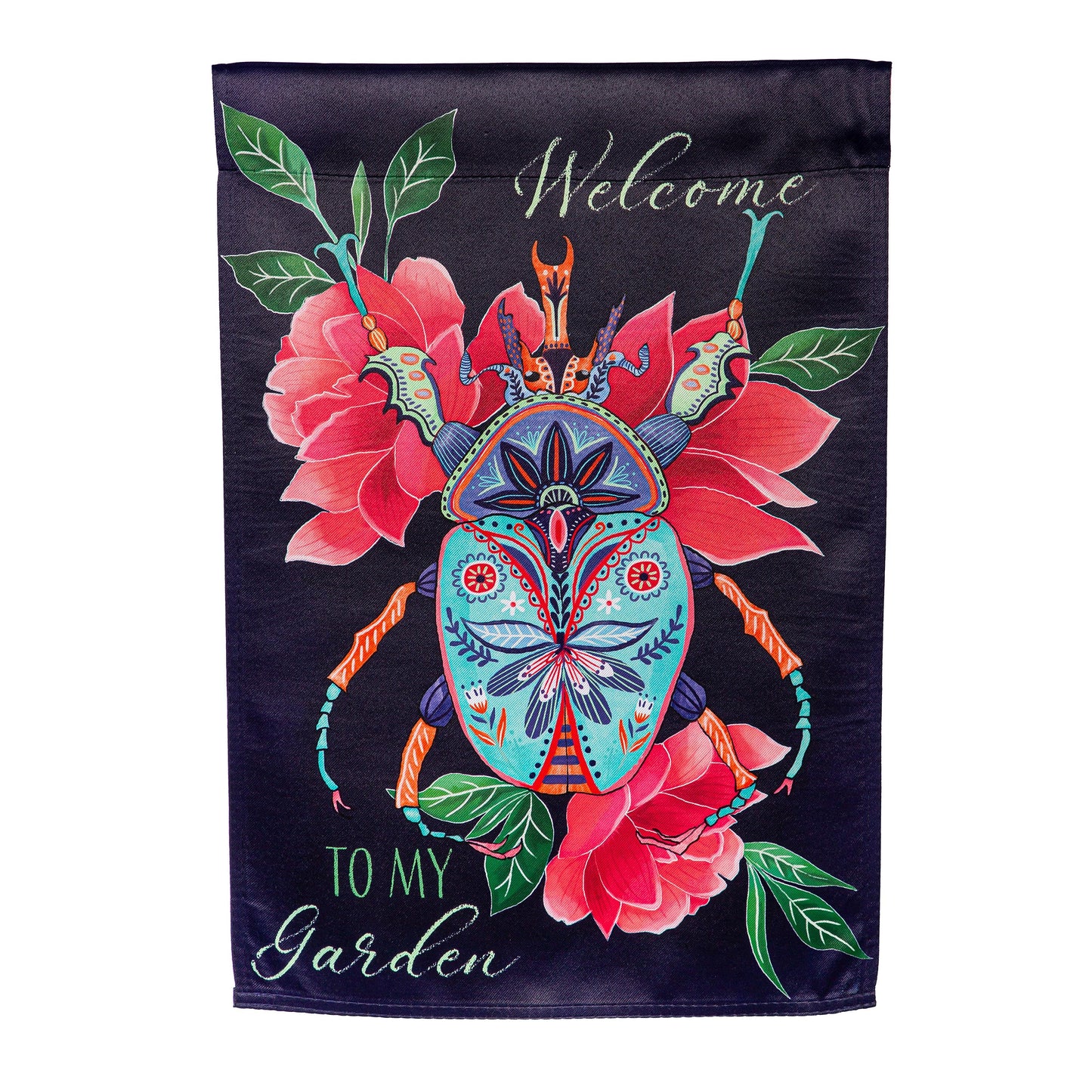 Intricate Beetle Suede Garden Flag