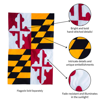 Maryland State Flag Garden Applique Flag